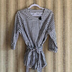 Covington Woman Black/White Lined Jacket Coat Top Size 16/18W Cotton Plus